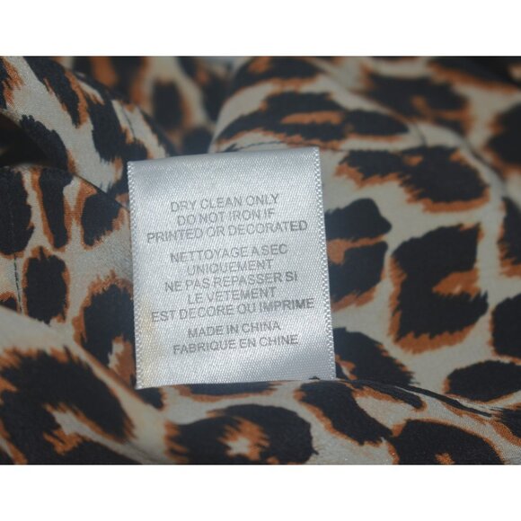 Equipment Femme Aubrey Silk Animal Leopard Print Shift Tunic Dress Pockets S - Picture 9 of 10